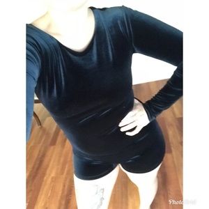 Velvet Short Long Sleeve  Bodysuit